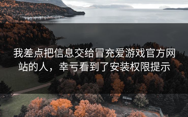 我差点把信息交给冒充爱游戏官方网站的人，幸亏看到了安装权限提示