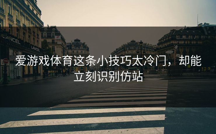 爱游戏体育这条小技巧太冷门,却能立刻识别仿站 爱游戏体育这条小技巧太冷门,却能立刻识别仿站