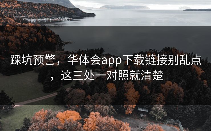 踩坑预警,华体会app下载链接别乱点,这三处一对照就清楚 踩坑预警,华体会app下载链接别乱点,这三处一对照就清楚